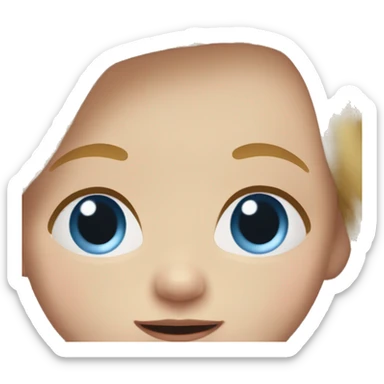 Boy blonde toddler auburn hair blue eyes sticker