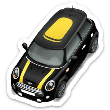 Black mini cooper f56 with yellow mirror  sticker