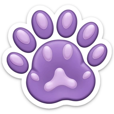Lilac paw print sticker