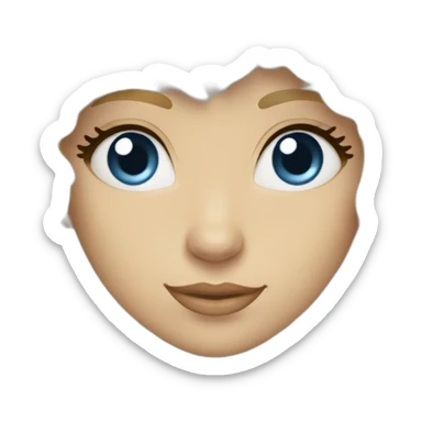 Femme blonde yeux bleu porte Labradoodle blond sticker