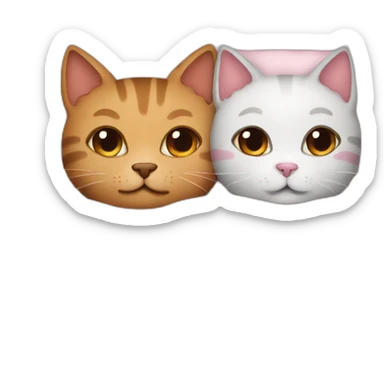 two cute cats in bed sticker