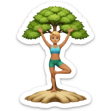 tree yoga pose sticker