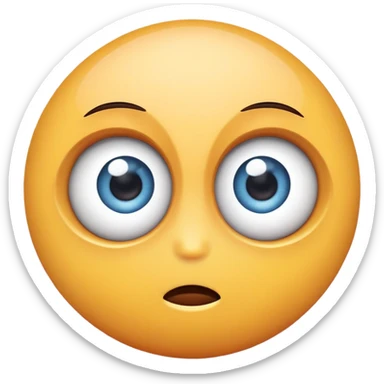 two eyes looking in different directions, separated, fun and cute sticker