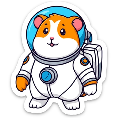 chubby hamster cosmonaut sticker