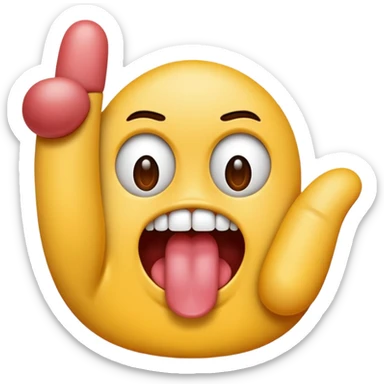 Tongue v fingers sticker