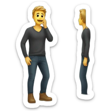emoji of a man standing infront of mirror and shine in mirror sticker