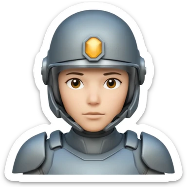 futuristic armored soldier portrait, head and shoulders only, helmet visor, sci-fi armor details, 3D cartoon, mobile game icon style, clean background, no text, no watermark

 sticker