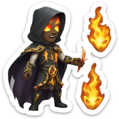 Fire and lightning necromancer sticker