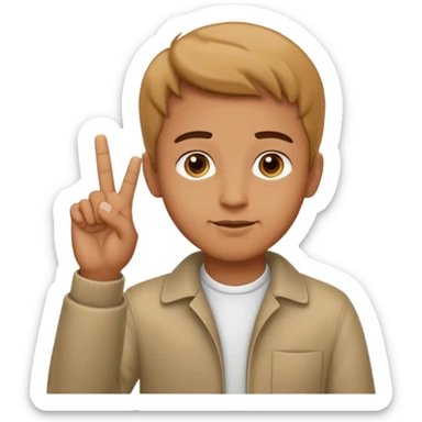 A man indicating God with his hands upward and with his index finger and wearing normal clothes sticker