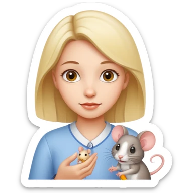 Girl with pet mice sticker