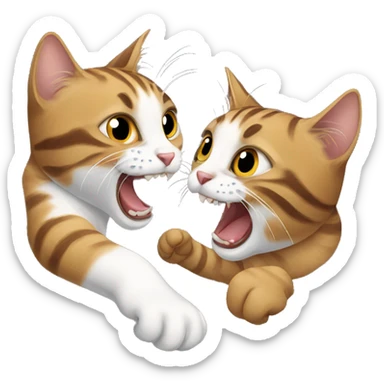 two tabby cats fighting sticker