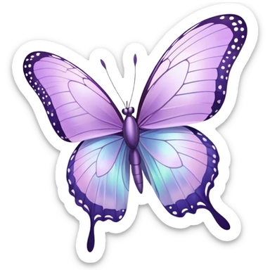 Pastel lilac iridescent butterfly sticker