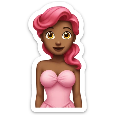 ariel in a pink dress  sticker