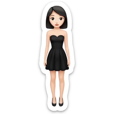 Little black strapless dress sticker
