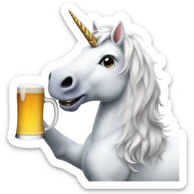Unicorn with a beer sticker