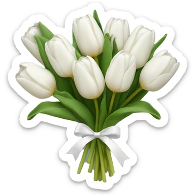 white tulip bouquet  sticker