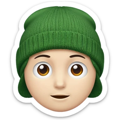 a green beanie by itself  sticker