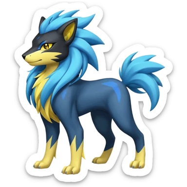 Suicune-Electrike-Manectric-Luxray-Fakémon-fusion-animal-creature, full body  sticker