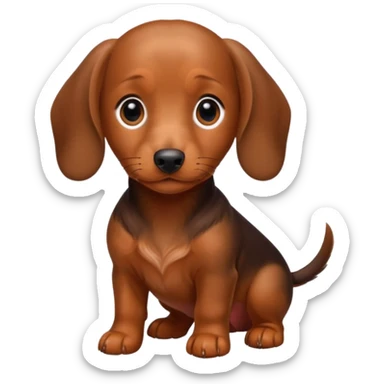 Brown red Miniature dachshund puppy sticker