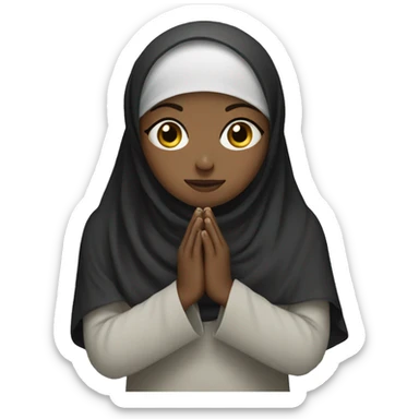 Black hijabi praying sticker