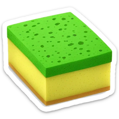 green flat square dish sponge sticker