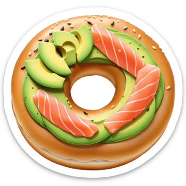 Bagel with Avocado and Salomon sticker