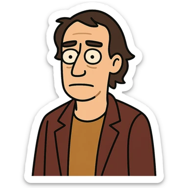 cartoon portrait of Adolf Hitler, neutral expression, simplified features sticker