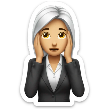 Business woman worried face palm sticker