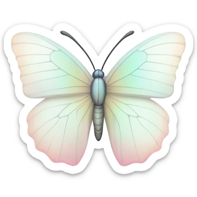 Pastel white iridescent butterfly sticker