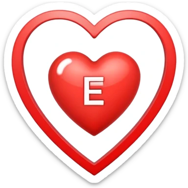 A heart with E+A in the center  sticker