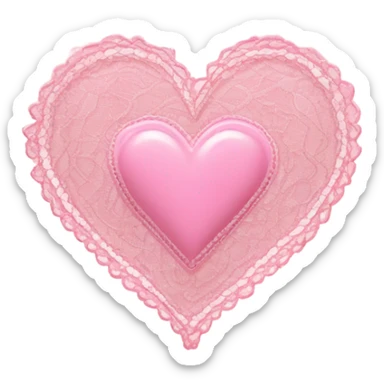 pink heart with pink lace  sticker