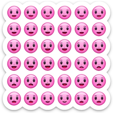 All emoji in pink and cute sticker