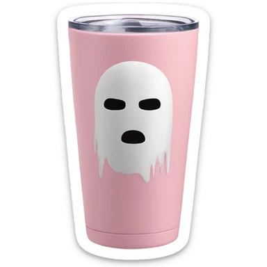 no face light pink tumbler water cup sticker