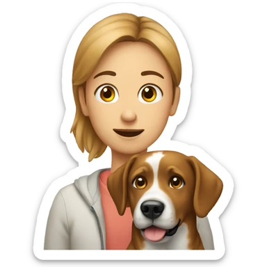 person and dog looking up  sticker