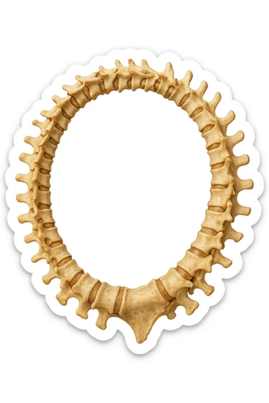 SPINA DORSALE ANATOMICA UMANA REALISTICA CHIUSA A CERCHIO sticker