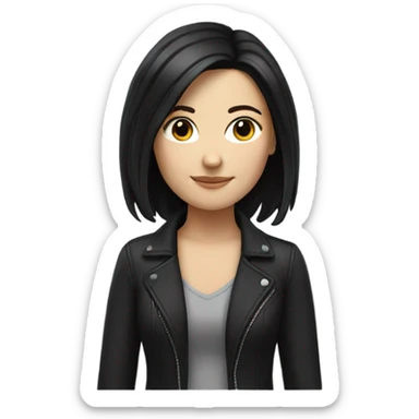 White girl with shoulder length black hair sticker