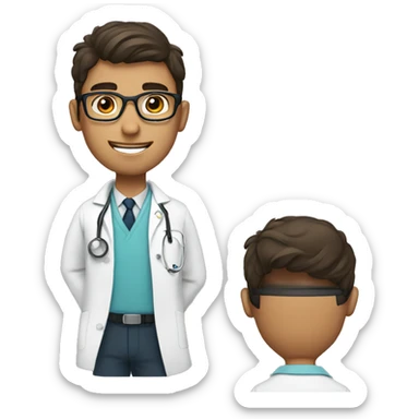 Young male doctor with glasses sticker