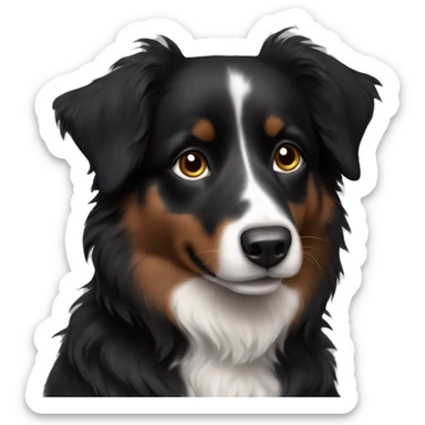 Small black australian shepherd dog sticker
