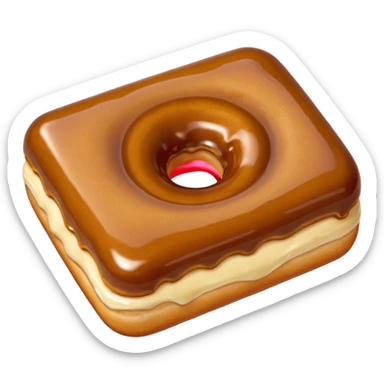 maple bar rectangular donut without a hole sticker