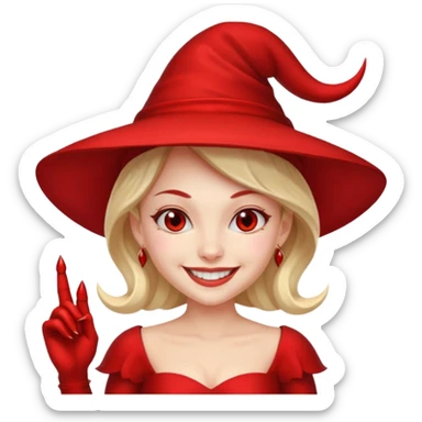 girl devil with dress and hat sticker
