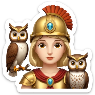 Minerva is the Roman goddess of wisdom, strategic warfare, commerce, and the arts, and is considered one of the most important Roman deities alongside Jupiter and Juno, forming the Capitoline Triad.  sticker