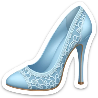 pastel blue heel with lace sticker