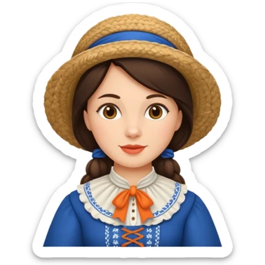 brunette woman with traditional dutch clothing sticker