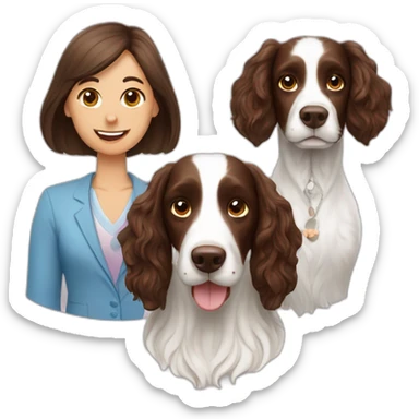 Springer spaniel with man and woman sticker