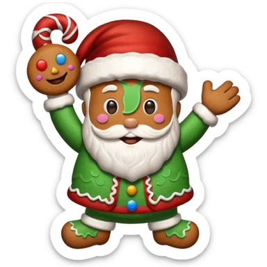 santa gingerbread sticker