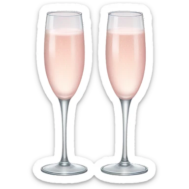 two pale pink champagne glasses sticker