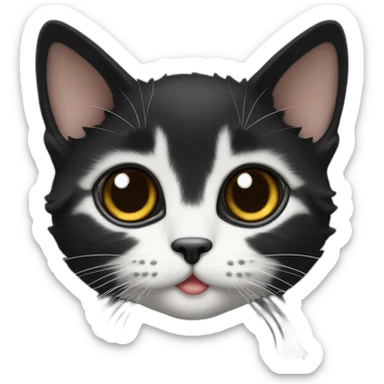 Chaton mignon noir et blanc sticker