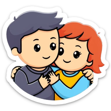 loving couple, spouse to spouse sticker