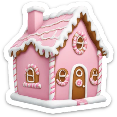 Light pink gingerbread house sticker