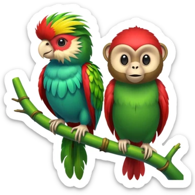 quetzal and monkey sticker